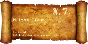 Multas Timur névjegykártya